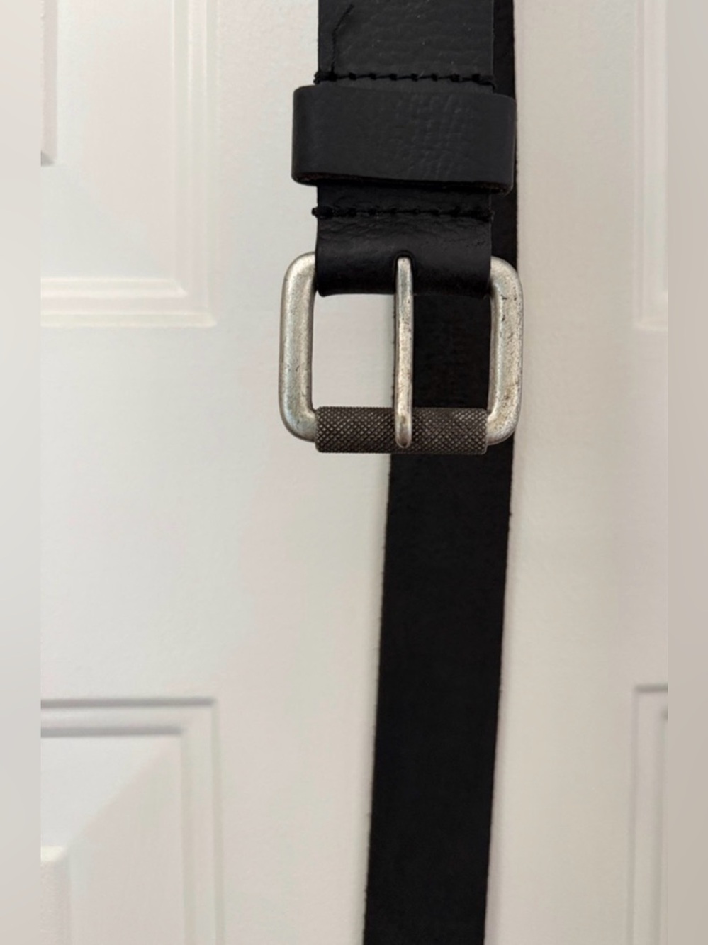 Timberland Classic Black Leather Men's Strap with Silver Buckle. Sz 36